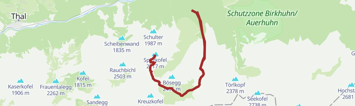 Route map: Spitzkofel - Über Kerschbaumeralm